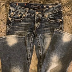 MissMe boot cut jeans with rhinestones and sequins